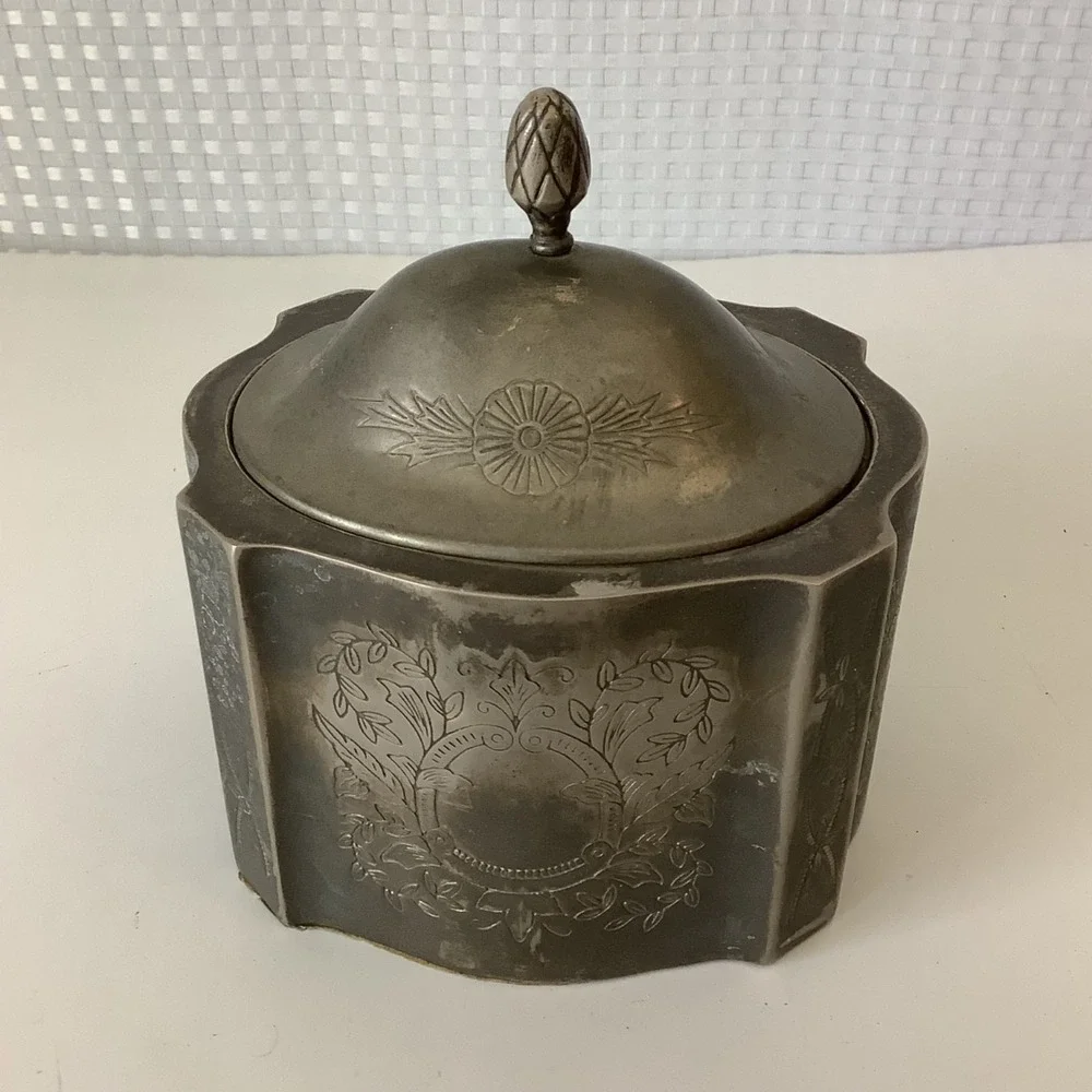 Vintage Godinger Silver Plated Jewlery Box Oval Trinket Box w/ Lid Velvet Lined